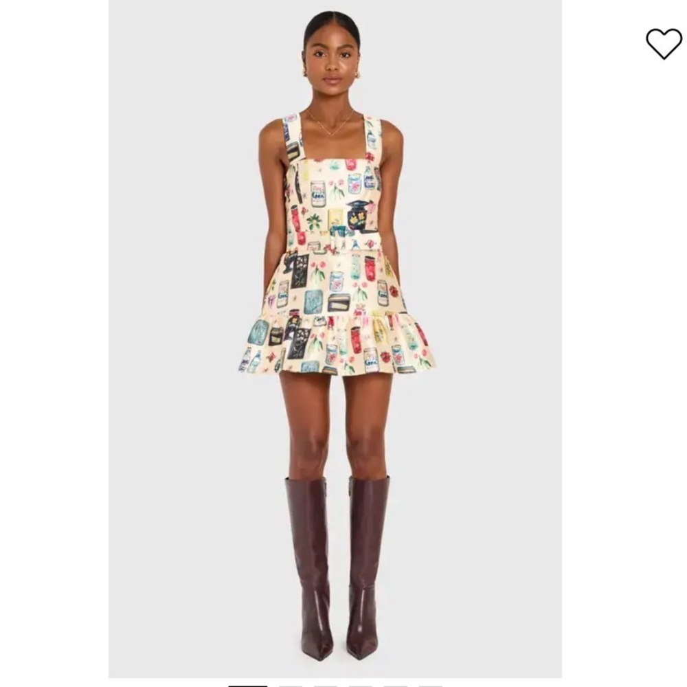 Amanda Uprichard Lena Treasure Print Skort Romper Medium Eclectic Whimsical
